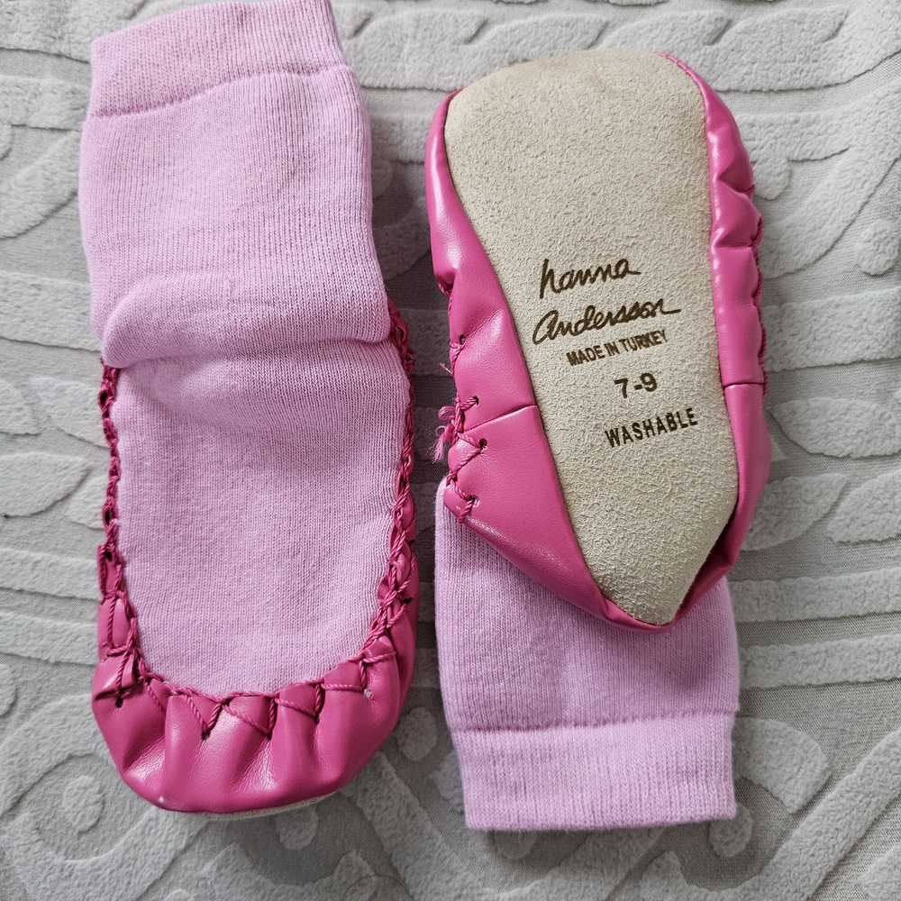 Hanna Andersson Pink Swedish Moccasin Slipper Socks